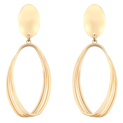 复古哑光金色港风耳饰品