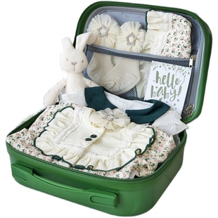 婴儿礼盒森系女宝宝夏季薄款绿色衣服套装大礼包满月百天周岁礼物