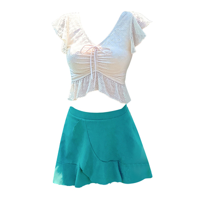 宜肤分体两件套仙女范泳衣女保守