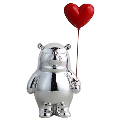 爱心气球小熊坐姿摆件客厅桌面