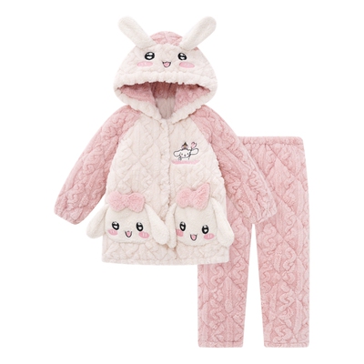 儿童睡衣冬季三层夹棉玉桂狗女童