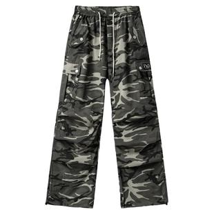 PilotDragon美式迷彩工装裤夏季宽松口袋阔腿伞兵军装裤