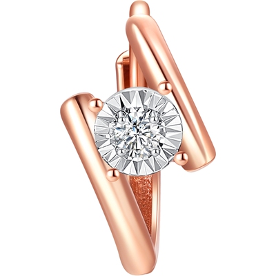 潮宏基18K金钻石耳钉轻奢百搭