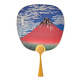 日本进口浮世绘凯风快晴团扇鸢尾花长柄竹装饰扇子日式复古装饰