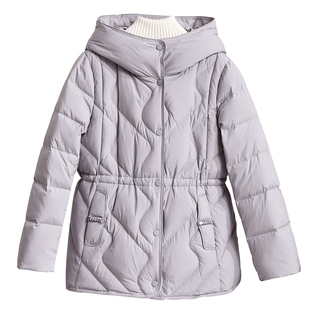 新款妈妈冬装中长款羽绒服中年女装加厚防寒服中老年连帽收腰外套