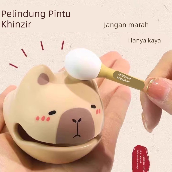 敲敲小木鱼情绪稳定小摆件解压治愈打工人桌面摆件卡皮巴拉礼物