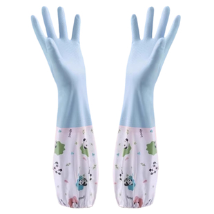 洗碗手套加绒冬季女厨房橡胶耐用加厚防水洗衣服清洁家务刷碗加长