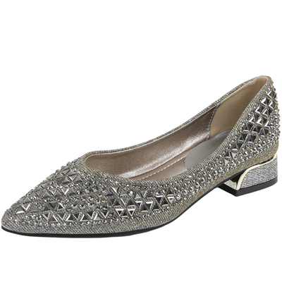 法式尖头单鞋女新款浅口中低跟鞋