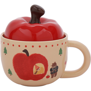 高颜值马克杯带盖勺水杯办公室咖啡杯苹果杯子闺蜜生日礼物情侣杯