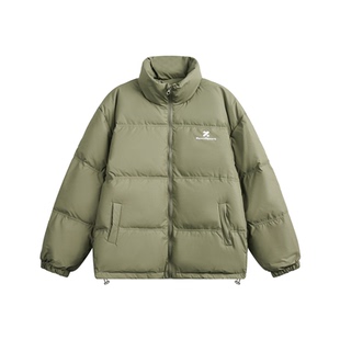 悟空有货潮牌冬季简约90白鸭绒立领羽绒服男美式宽松情侣保暖外套