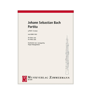 巴赫 双簧管帕蒂塔 G小调BWV1013 单曲8页 原版乐谱书 Bach Partita In G Minor Oboe solo ZM26290