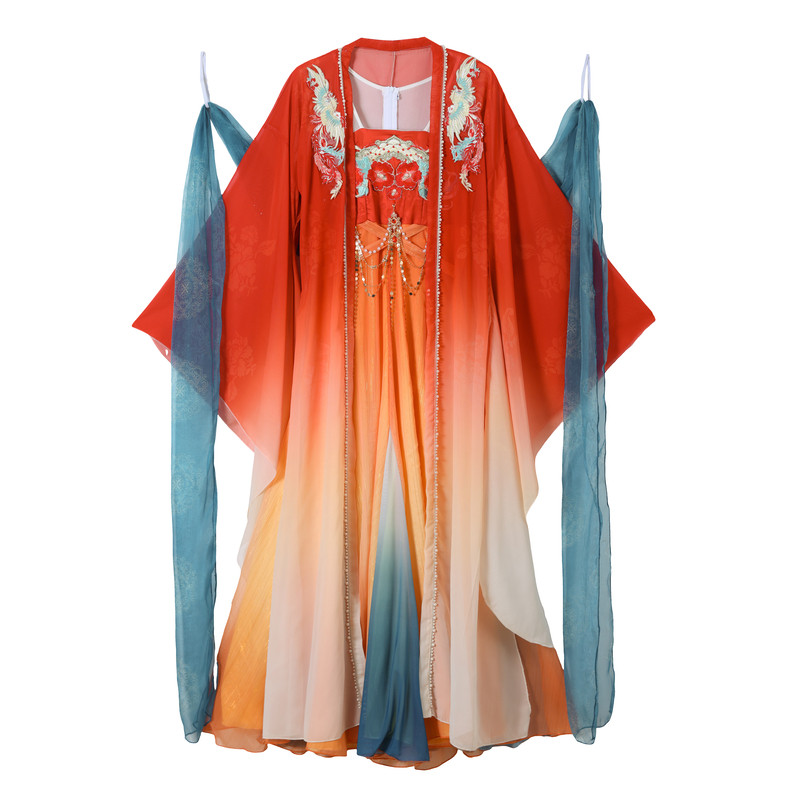 夏辉同款大唐夜宴舞蹈服汉唐风红
