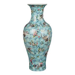 威弗列德家居客厅插花博古架装饰品景德镇陶瓷花瓶仿古珐琅彩摆件