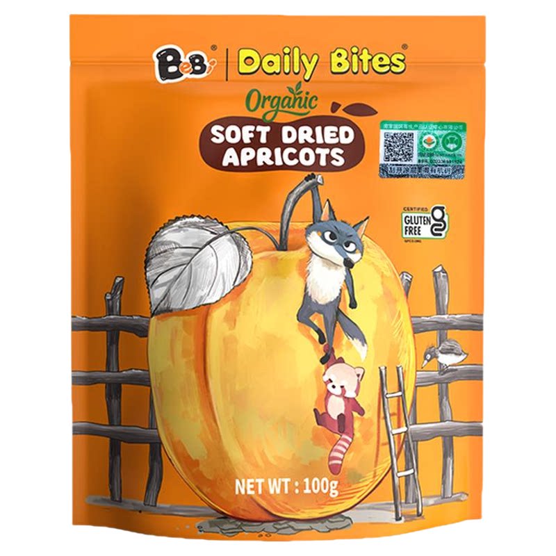DailyBites土耳其进口有机杏干去核即食休闲零食有机认证果干