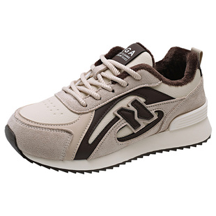 加绒保暖阿甘鞋女款2025新款冬季百搭轻便运动鞋显脚小软底二棉鞋