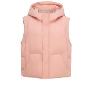 鸭鸭羽绒马甲女短款2024年秋冬新款外穿马夹休闲连帽款鸭绒外套FR