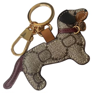 2025手工复古包包挂件小狗腊肠女包挂饰皮质饰品奔驰车钥匙扣吊饰