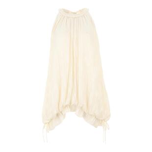 【明星同款】wana try时髦挂脖连衣裙2025夏新品压褶水母型连衣裙