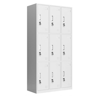 钢制员工铁皮柜九门更衣柜工厂职员宿舍柜带锁四门储物柜鞋柜柜子