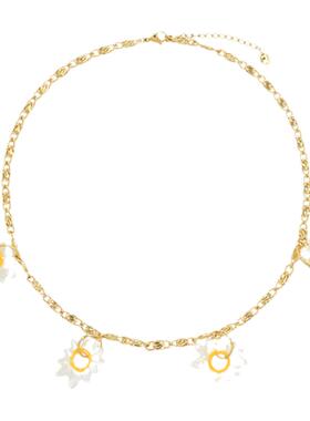 AWE天然贝母小雏菊项链周雨彤款