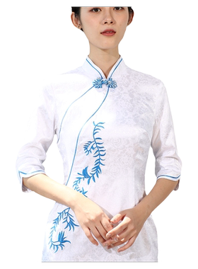 空姐旗袍改良版连衣裙中式