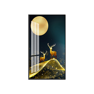 包安装入户门玄关装饰画竖版走廊过道风水壁画高级感玄幻挂画轻奢