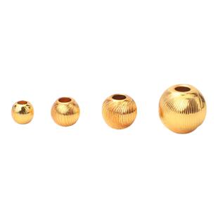 古法沙金珠子散珠保色24k包金猫眼珠手链手串手工diy饰品配件配饰