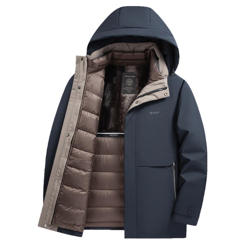罗蒙男一衣多穿可脱卸内胆羽绒服