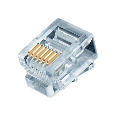 六芯电话水晶头6P6C镀金RJ11头子