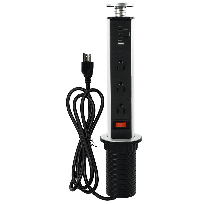 美标手动升降插座桌面柜台110V