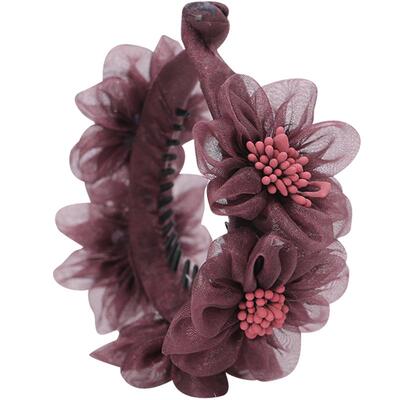 时尚盘发器丸子韩国头饰花朵