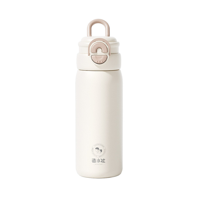 造小社双饮保温杯新款女高颜值带吸管杯大容量学生便携弹跳直饮杯