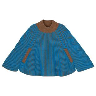 【绝搭】woobaby女童针织斗篷短裤套装24冬季新品A字宽松保暖毛衣