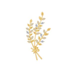 一撇一捺YPYN复古稻穗胸针高档女胸花别针金色贵气西装配饰学院风