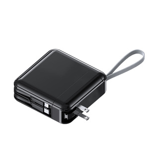 自带插头充电宝20000毫安快充大容量手机充电器三合一带线可拆卸移动电源超薄小巧便携充电宝3c认证可上飞机