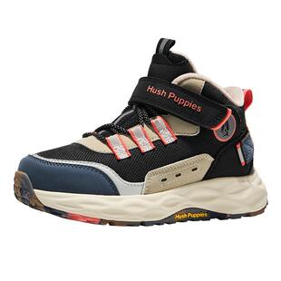 暇步士童鞋儿童运动鞋男童鞋子黑色加绒保暖男孩二棉冬季休闲鞋子