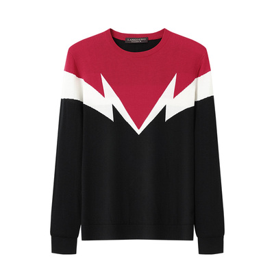 浪登2025春季圆领毛衣男保暖长袖天丝棉打底衫男士内搭羊毛针织衫