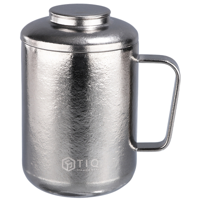巨润纯钛马克杯男士水杯子咖啡杯办公杯泡茶杯高档老板杯带把手