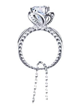 群镶1克拉花苞戒指项链