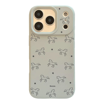 简约 Line Star Horse Year 适用 iPhone 17 Pro Max/16/15/14 Pro Soft Silicone Case - Mochi Shell