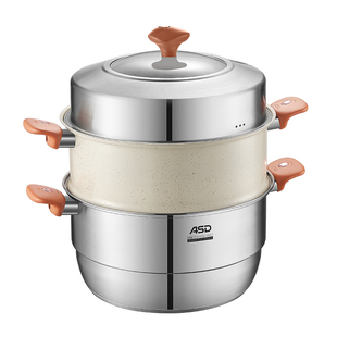爱仕达蒸锅家用不粘蒸笼304不锈钢双2三多层加厚蒸屉电磁炉煤气灶