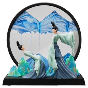 只此青绿摆件仕女文创流沙画电影周边中国风送老外纪念品礼物定制