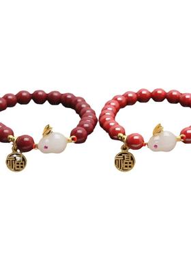 本命年玉兔手串高含量朱砂