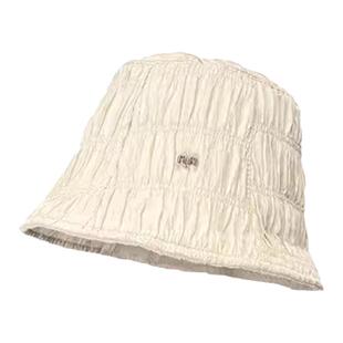 薄款素颜防晒渔夫帽子女款2024新款夏季网红遮阳显脸小水桶帽盆帽