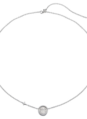 KREAM 925银 字母圆形吊坠男欧美项链女锁骨链欧美潮流