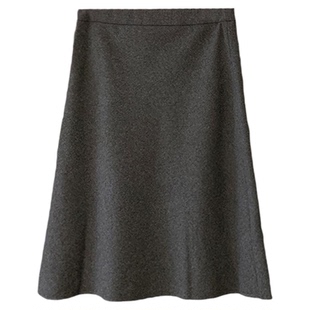 秒发!闭眼入2025秋冬韩国OUNCE气质纯色高腰显瘦中长款半身裙女