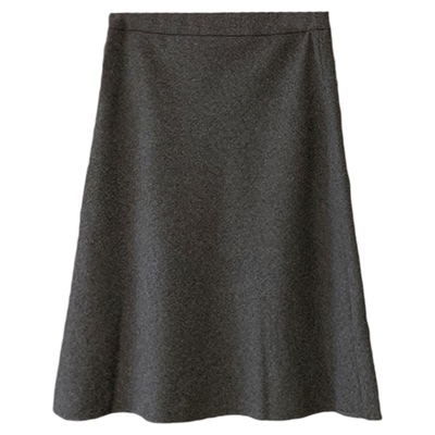 秒发！闭眼入2026早春韩国OUNCE气质纯色高腰显瘦中长款半身裙女