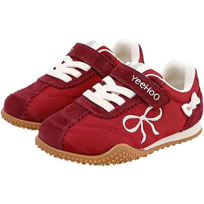YEEHOO/英氏秋红色阿甘鞋女童鞋