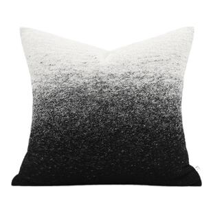 现代轻奢样板房新中式棉麻抱枕别墅客厅沙发套靠枕黑白灰腰枕腰靠