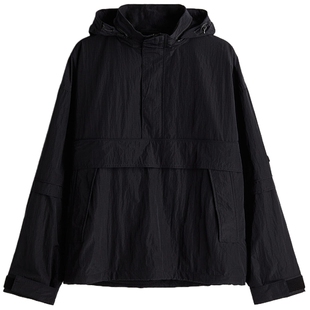HM男装运动外套冬季户外登山服宽松版型舒适尼龙防风衣1228227